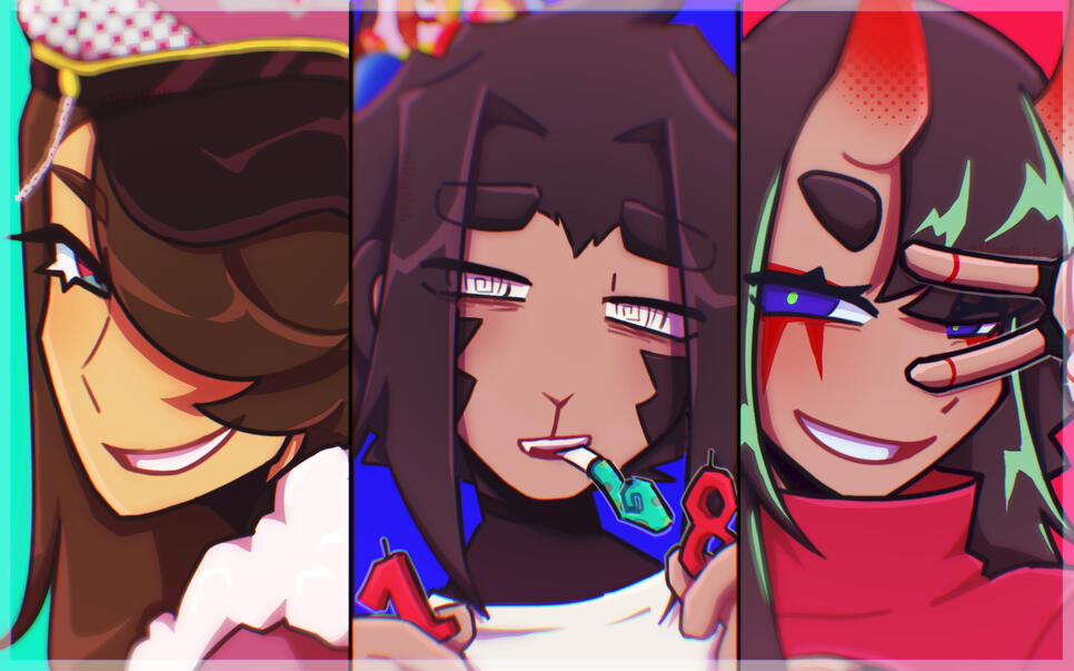 Three faces banner — $85